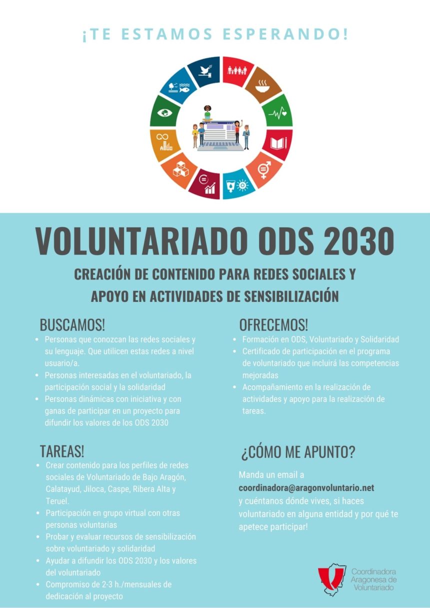 ¿Quieres ser voluntari@ para difundir los valores de ODS y Voluntariado?