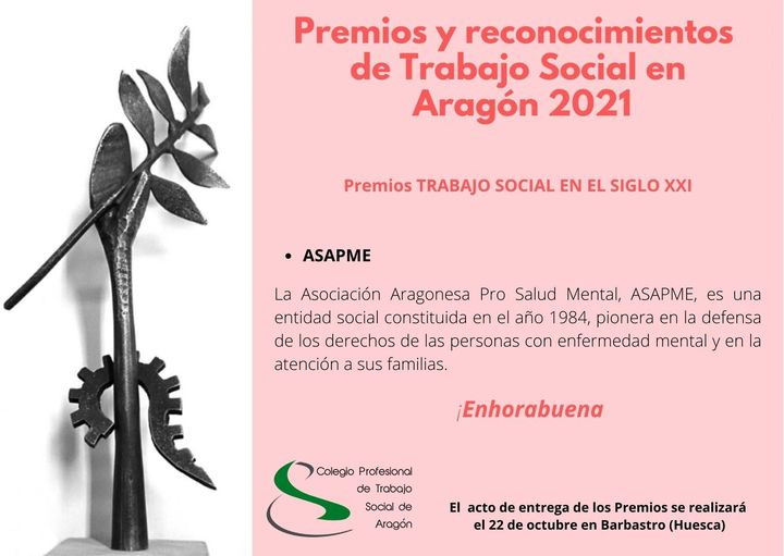 ASAPME, premio “Trabajo Social en el siglo XXI”