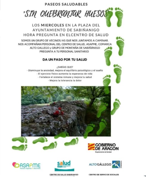 Asapme Aragón promueve los «paseos saludables» en Sabiñánigo