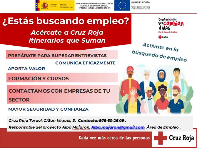 Cruz Roja Teruel presenta el proyecto de empleo Itinerarios que suman