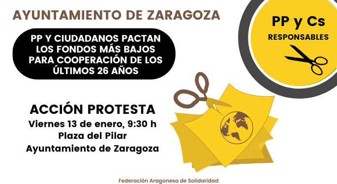 FAS organiza un acto de protesta por los recortes en cooperación del Ayuntamiento de Zaragoza