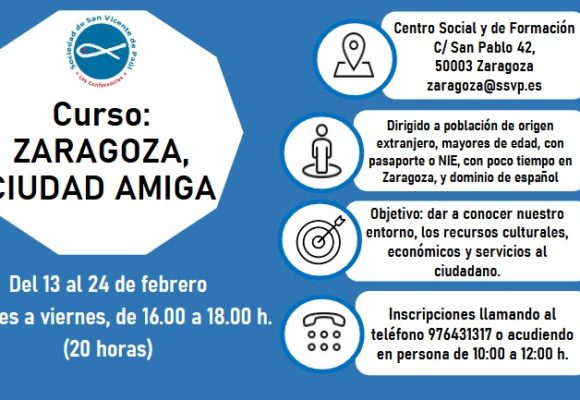 Curso «Zaragoza, ciudad amiga» en SSVP
