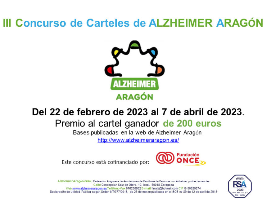 Se convoca el tercer concurso de carteles de Federación Aragonesa de Alzheimer