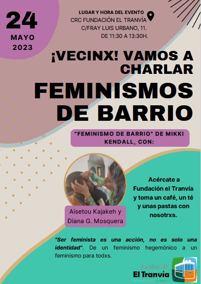 La Fundación El Tranvía organiza la charla “Feminismos de barrio”