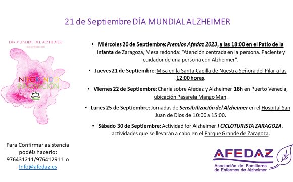 DIa Alzheimer Afedaz conmemora el Día Mundial del Alzheimer