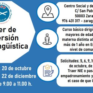 La Sociedad San Vicente de Paúl organiza un curso de inmersión socio lingüística