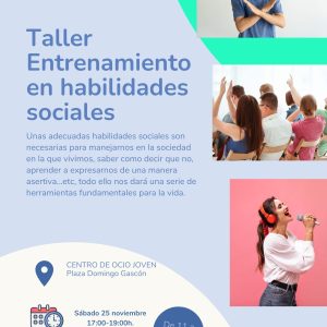 El IAJ y el Ayuntamiento de Teruel organizan el taller “Entrenamiento en Habilidades Sociales” para adolescentes