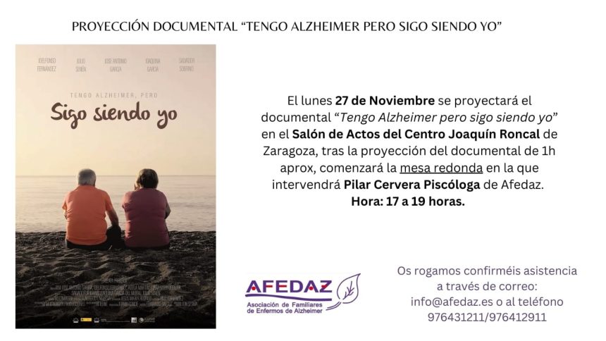 AFEDAZ presenta el documental “Tengo alzheimer pero sigo siendo yo”