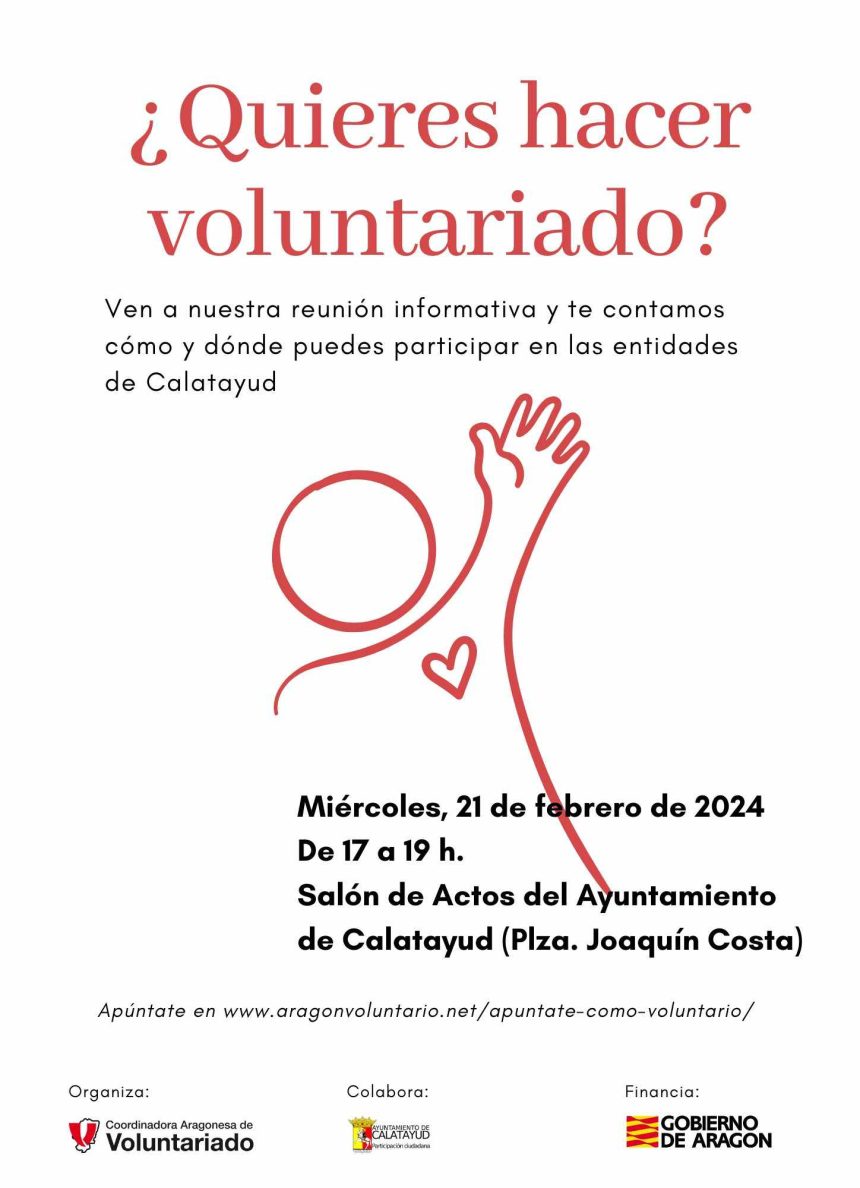 Si quieres hacer voluntariado en Calatayud ¡Éste es el momento!