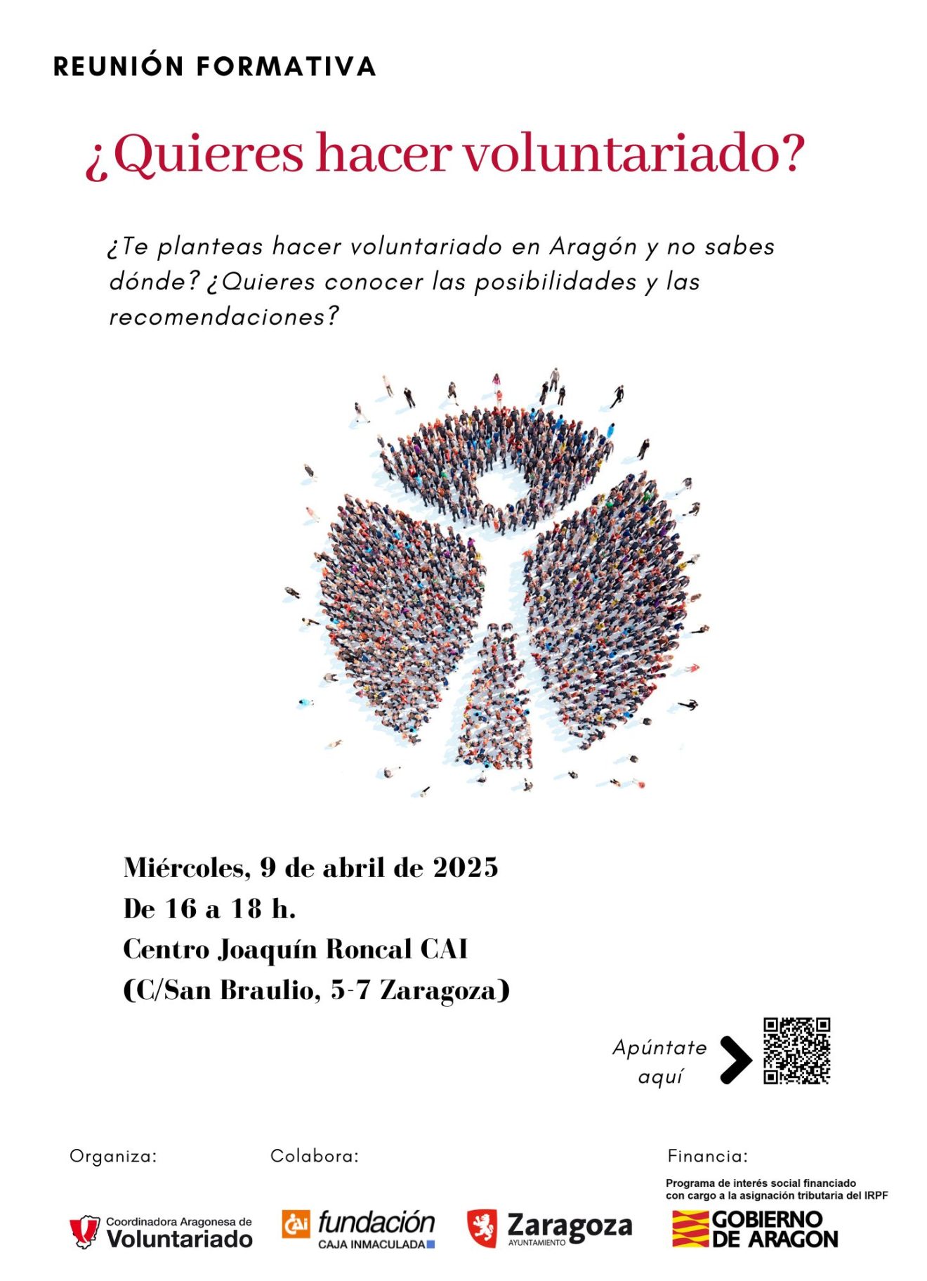 Nueva sesión informativa para personas interesadas en hacer voluntariado en Zaragoza