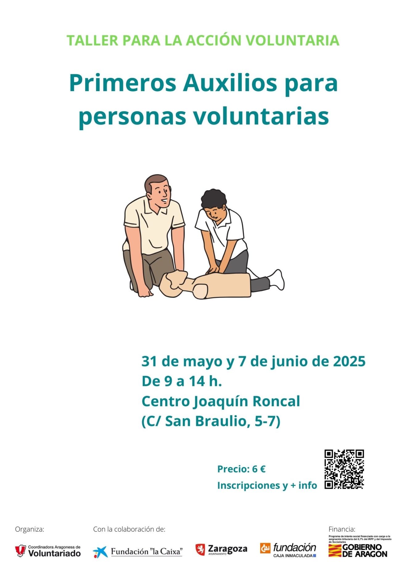 Nueva edición del taller de Primeros Auxilios para personas voluntarias