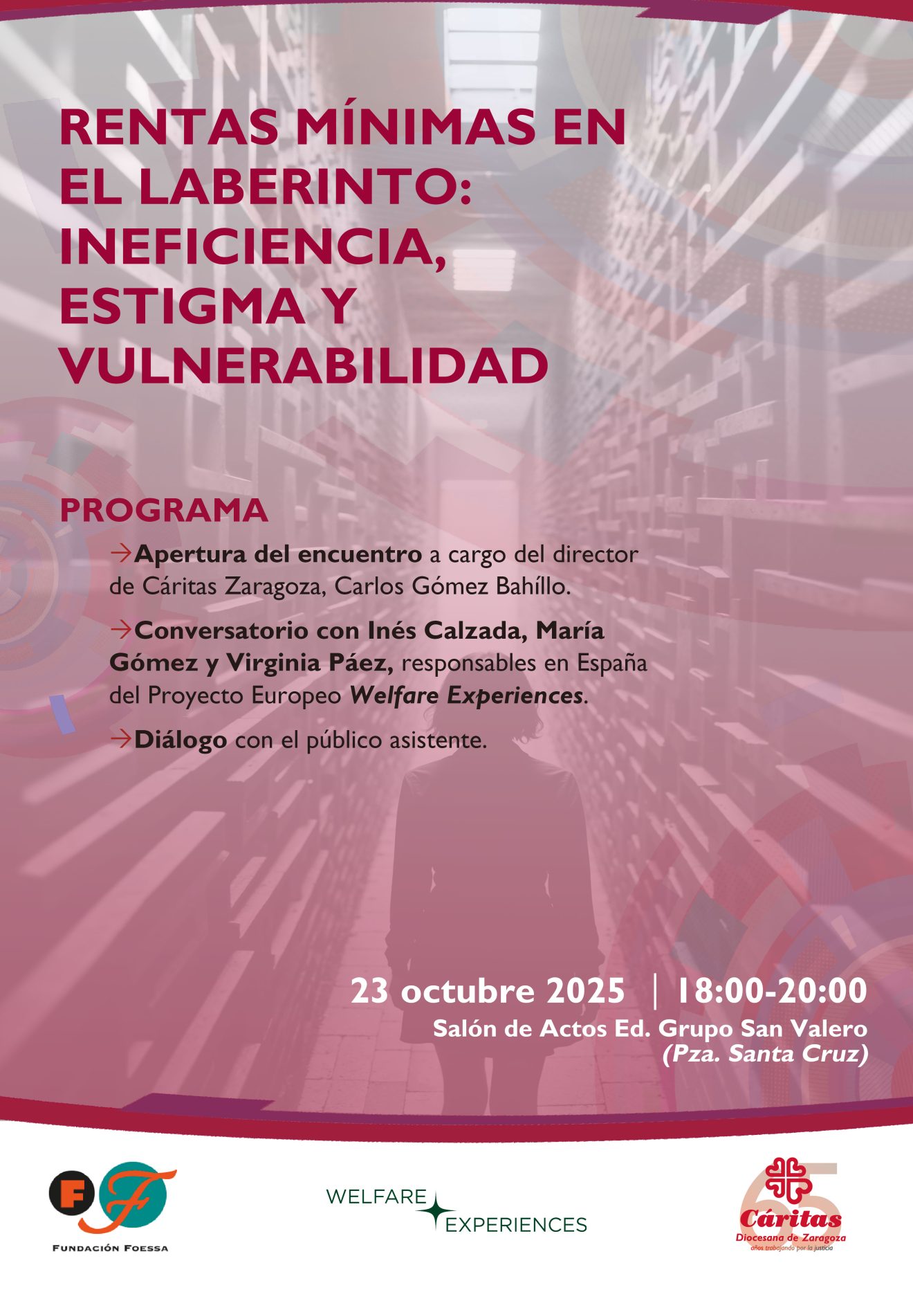 Jornada ＂Rentas mínimas en el laberinto: ineficiencia, estigma y vulnerabilidad＂ de Cáritas Zaragoza