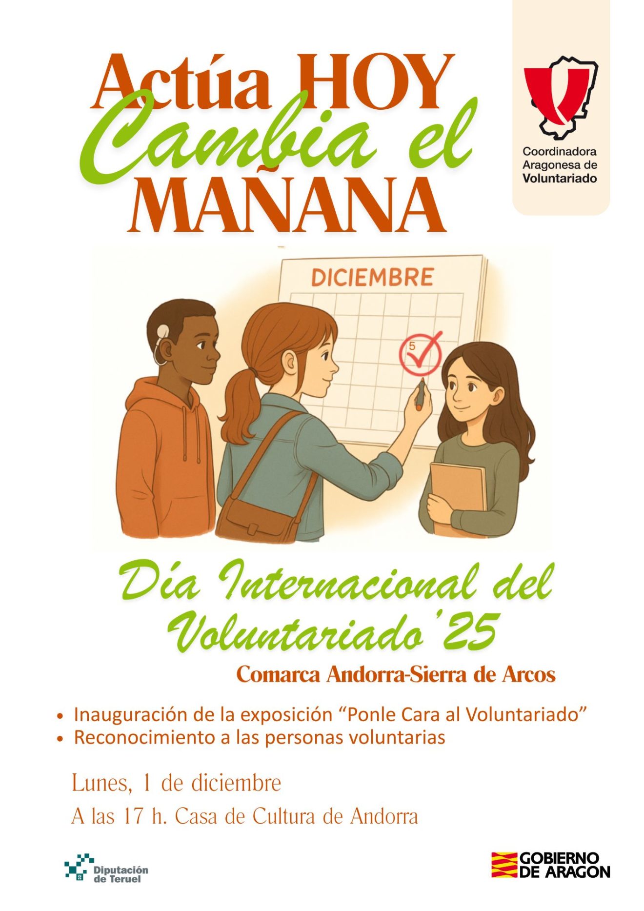 La Comarca Andorra-Sierra de Arcos celebra el DIV con la exposición ＂Ponle Cara al Voluntariado＂