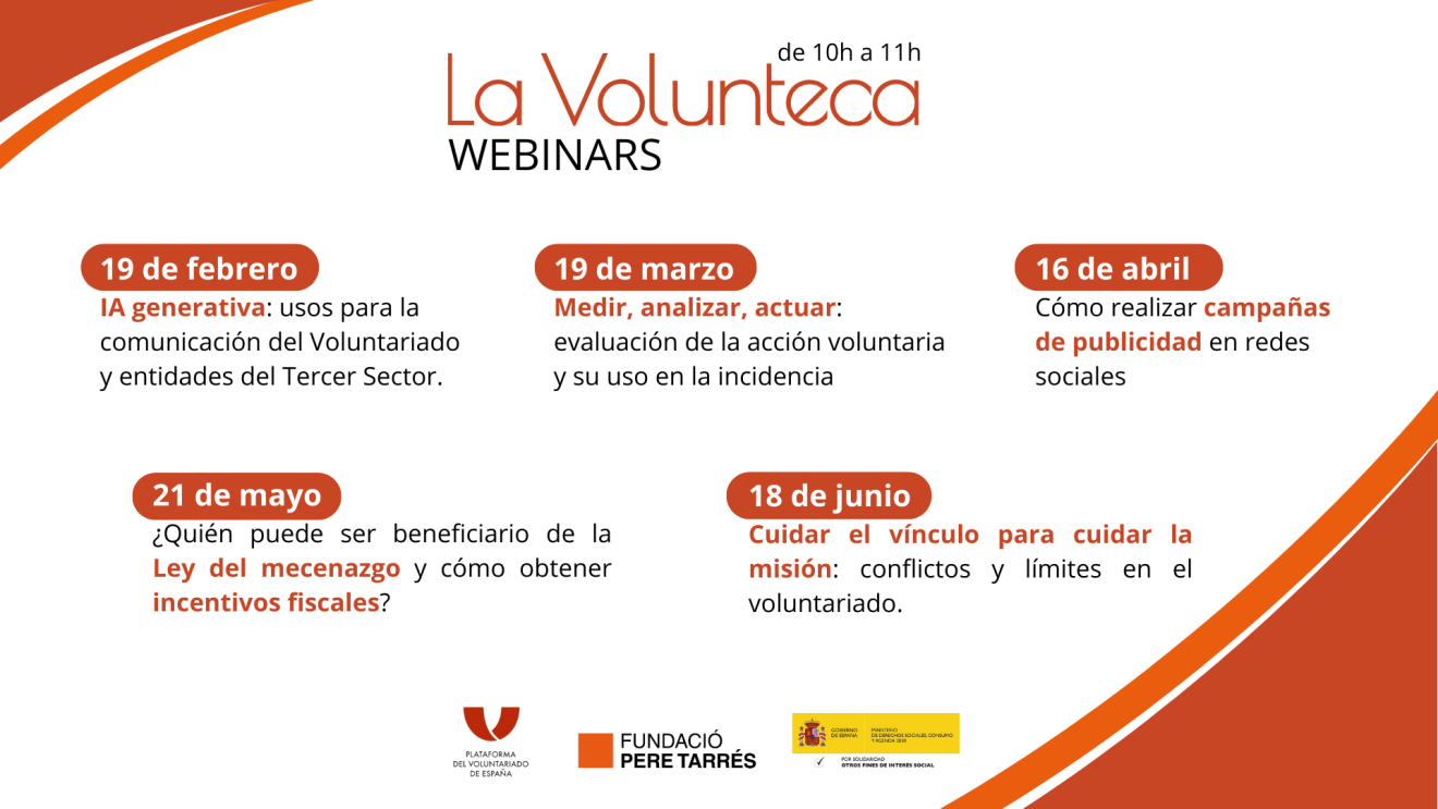 La Volunteca lanza su ciclo de webinars para entidades de voluntariado
