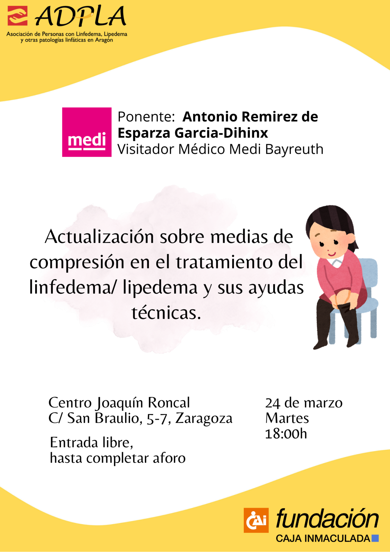 ADPLA organiza una charla en Zaragoza sobre avances en el tratamiento del linfedema y lipedema