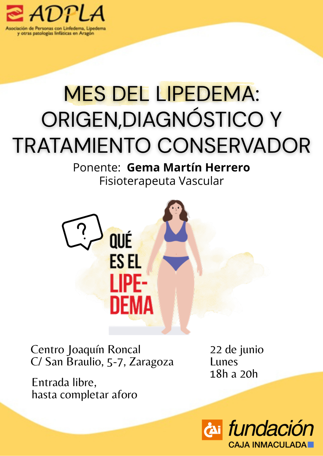 ADPLA celebra el mes de visibilización del lipedema con una chara de sensibilización
