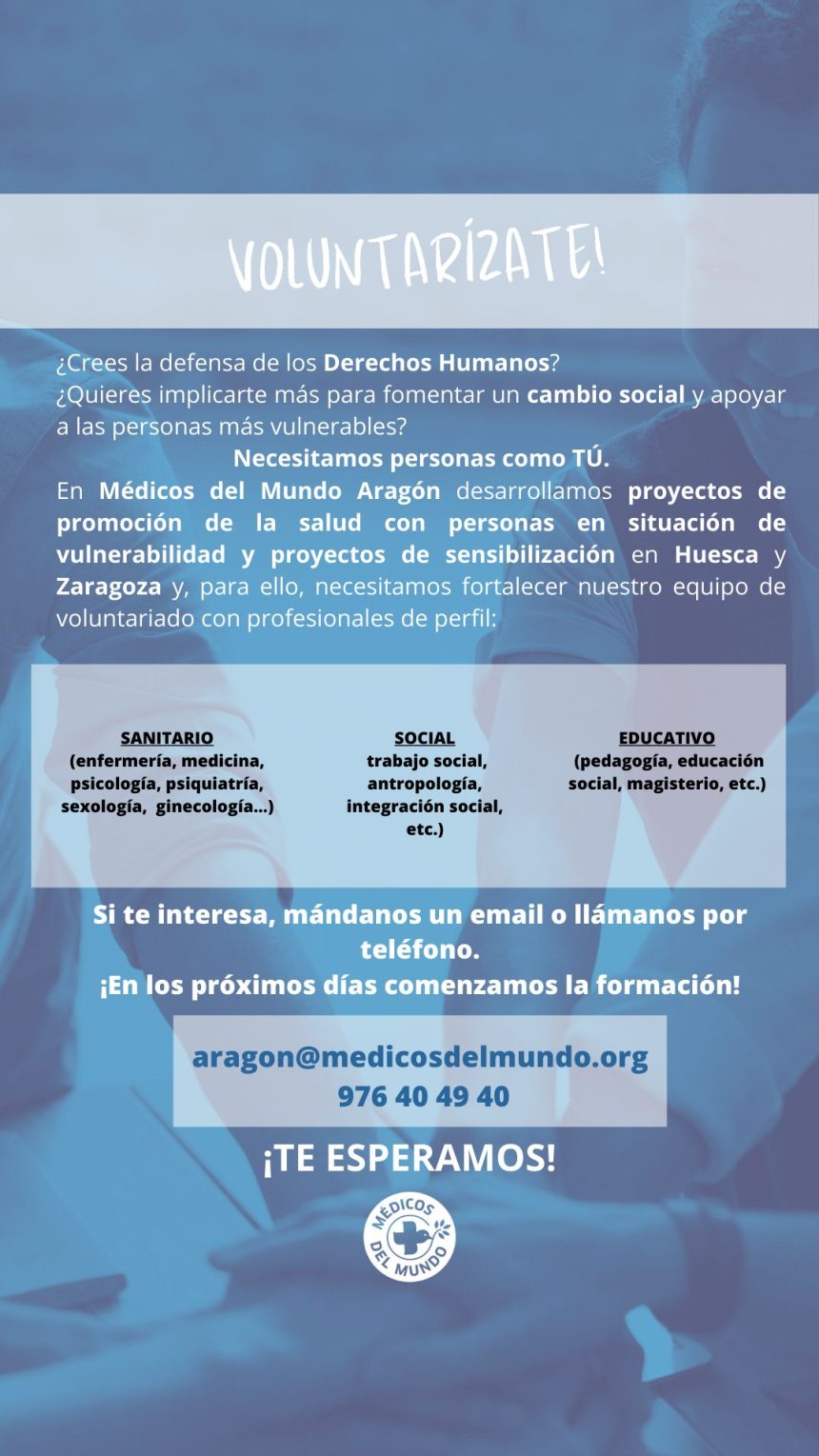 Voluntariado en Médicos del Mundo Aragón